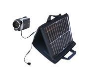 SunVolt MAX Solar Charger compatible with the Sanyo Camcorder VPC-SH1 and one other device; charge from sun at wall outlet-like