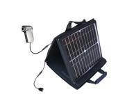 SunVolt MAX Solar Charger compatible with the Sanyo Camcorder VPC-HD700 VPC-HD800 and one other device; charge from sun at wall