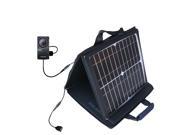 SunVolt MAX Solar Charger compatible with the Samsung HMX-U20 Digital Camcorder and one other device; charge from sun at wall ou