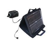 SunVolt MAX Solar Charger compatible with the Panasonic HDC-SD80 Camcorder and one other device; charge from sun at wall outlet-