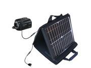 SunVolt MAX Solar Charger compatible with the Panasonic HDC-HS80 Camcorder and one other device; charge from sun at wall outlet-