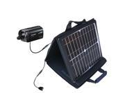 SunVolt MAX Solar Charger compatible with the Panasonic HDC-SD90 Camcorder and one other device; charge from sun at wall outlet-