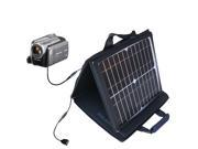 SunVolt MAX Solar Charger compatible with the Panasonic SDR-570 Camcorder and one other device; charge from sun at wall outlet-l