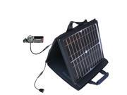 SunVolt MAX Solar Charger compatible with the Toshiba CAMILEO X100 HD Camcorder and one other device; charge from sun at wall ou