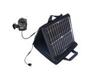 SunVolt MAX Solar Charger compatible with the Toshiba CAMILEO H30 HD Camcorder and one other device; charge from sun at wall out