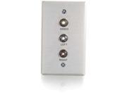 C2G Single Gang Composite Video Stereo Audio Wall Plate Brushed Aluminum