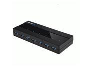 Sabrent 7 Port USB 3.0 Hub with 4A Power Adapter for Ultra Book MacBook Air Windows 8 Tablet PC Black [VIA VL812 Chipset] HB RU37