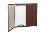 Quartet 851 Marker Board Cabinet with Projection Screen 48 x 48 x 24 White Mahogany Frame 1 Each
