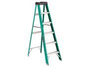 #592 Folding Fiberglass Step Ladder 6 ft 5-Step Green/Black