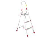 566 Folding Aluminum Euro Platform Ladder 3 Step Red