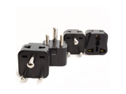 OREI 2 in 1 USA to India Adapter Plug Type D 4 Pack Black