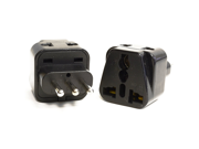 OREI 2 in 1 USA to Italy Adapter Plug Type L 2 Pack Black