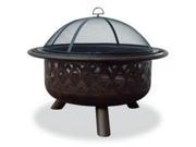 BLUE RHINO WAD792SP Outdoor Firepit with Oil Rubbed Bronze Bowl and Criss Cross design provides more heat and more atmosphere Easy tending and cleaning Easy L
