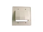 CALRAD 28 CER 2 DOUBLE GANG WHITE SCOOP STYLE CABLE DISTRIBUTION WALL PLATE