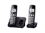 PANASONIC KX TGE232B DECT 6.0 2 handsets Big buttons TAD Talking Text Sender Alert