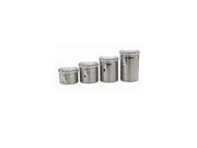 ANCHOR HOCKING 24954 4 Pc. Stainless Steel Clamp Canister Set w Clear Lid