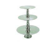 BENZARA 30377 23 INCHES HIGH ALUMINUM 3 TIER CAKE STAND