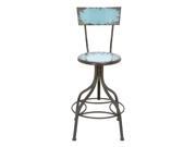 BENZARA 55416 Old Look Baby Blue Bar Chair With Adjustable Seat
