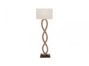 BENZARA 67671 Designers Lamps Wood Metal Rope Pier Floor Lamp 63 H