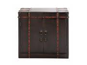 Benzara 55745 The Gothic Wood Leather Cabinet