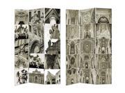 Benzara Etd-en26004 Neo-gothic Style Room Divider - Cathedral Sketches