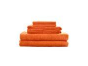 Bamboo Fiber 6pc Towel Set Orange