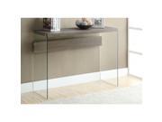 MONARCH I 3055 DARK TAUPE RECLAIMED LOOK TEMPERED GLASS SOFA TABLE