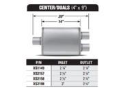 AP EXHAUST PRODUCTS APEXS1149 MUFFLER XLERATOR STAINLESS STEEL OVAL C D 20IN OAL 2.25IN
