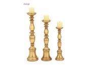 BENZARA 62485 Ornamental PS Gold Candle Holder Set Of 3