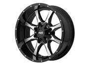 WHEEL PROS MMWMO97029067300 MOTO METAL 20X9 970 GLOSS BLACK WITH MILLED ACCENTS 6X135 5.5 b p 5.00 b s 00 of