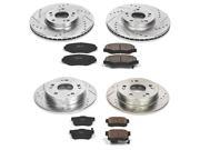 POWERSTOP PSBK6327 FRONT and REAR 1 CLICK BRAKE KIT W HARDWARE