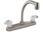 PHOENIX FAUCETS PHFPF221402 KITCHEN FAUCET 8IN HI ARC 2 LEVER 1 4 TURN PLASTIC BRUSHED NICKEL