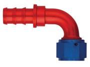 AEROQUIP A83FBM1532 Fittings Hose End; Aeroquip Socketless Hose Ends; 90 Degree Angle; 6 AN Hose Barb to Female 6 AN; Aluminum; red blue Fitting Finish