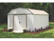 ARROW SHEDS LX1014 LEXINGTON 10FT X 14FT STEEL EGGSHELL and TAUPE DOOR=W55.5IN X H60IN LX1014