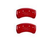 MGP CALIPER COVERS MGP12162SCBRRD SET OF 4 CALIPER COVERS FRONT BLOCK CHALLENGER REAR VINTAGE STYLE RT RED SILVER CHARACTERS