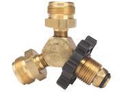 ENERCO TECHNICAL PRODUCTS F171715 PROPANE Y MALE ADAPTER POL X 2 MALE 1IN 20 THROWAWAY FITTINGS CLAMSHELL F171715