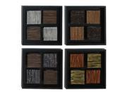 BENZARA 13938 WOOD WALL DECOR SET OF 4 ASSORTED WITH MULTICOLOR RECTANGULAR FRAMES