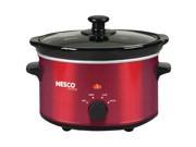 NESCO SC 150R 1.5 Quart Oval Slow Cooker Metallic Red