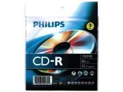PHILIPS CR7D5NZ03 27 700MB 80 Minute 52x CD Rs with Foil Wrap 3 pk