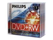 PHILIPS DW4S4J05F 17 4.7GB 4x DVD RWs with Jewel Cases 5 pk