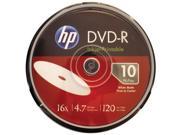 HP DM16WJH010CB 4.7GB 16x Printable DVD Rs 10 ct Cake Box Spindle