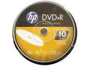HP DR16WIJH010CB 4.7GB 16x Printable DVD Rs 10 ct Cake Box Spindle