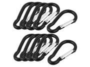 Travel Camping Hiking Aluminum Clip Hook D Ring Keychain Carabiner 10 Pcs Black