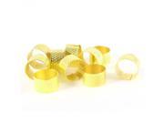 Unique Bargains 10 Pcs Tailors Sewing Stitching Metal Ring Shaped Thimble Gold Tone 18mm x 11mm
