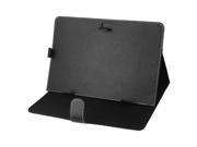 Faux Leather Stand Computer Case Flip Cover Black for 10 10.1 Android Tablet