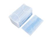 Unique Bargains 50 Pcs Light Blue Non woven Fabric Dustproof Disposable Face Mask