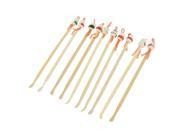 Unique Bargains Unique Bargains Bamboo Ear Pick Spoon Curette Ear Wax Remover Cartoon Doll Decor 10 Pc