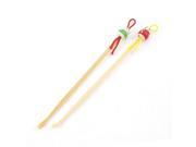 Unique Bargains Bamboo Ear Pick Spoon Curette Ear Wax Remover Cartoon Doll Decor 2 Pcs