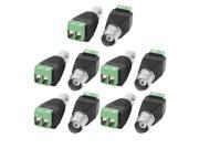 10 Pcs Coaxial Cat5 to BNC Female Video Balun Connector for CCTV Security Camera