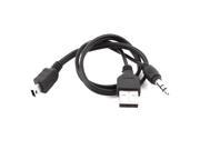Unique Bargains 43cm Length Mini 5 PIN to USB2.0 3.5mm Sync Data Charger Cable for Phone